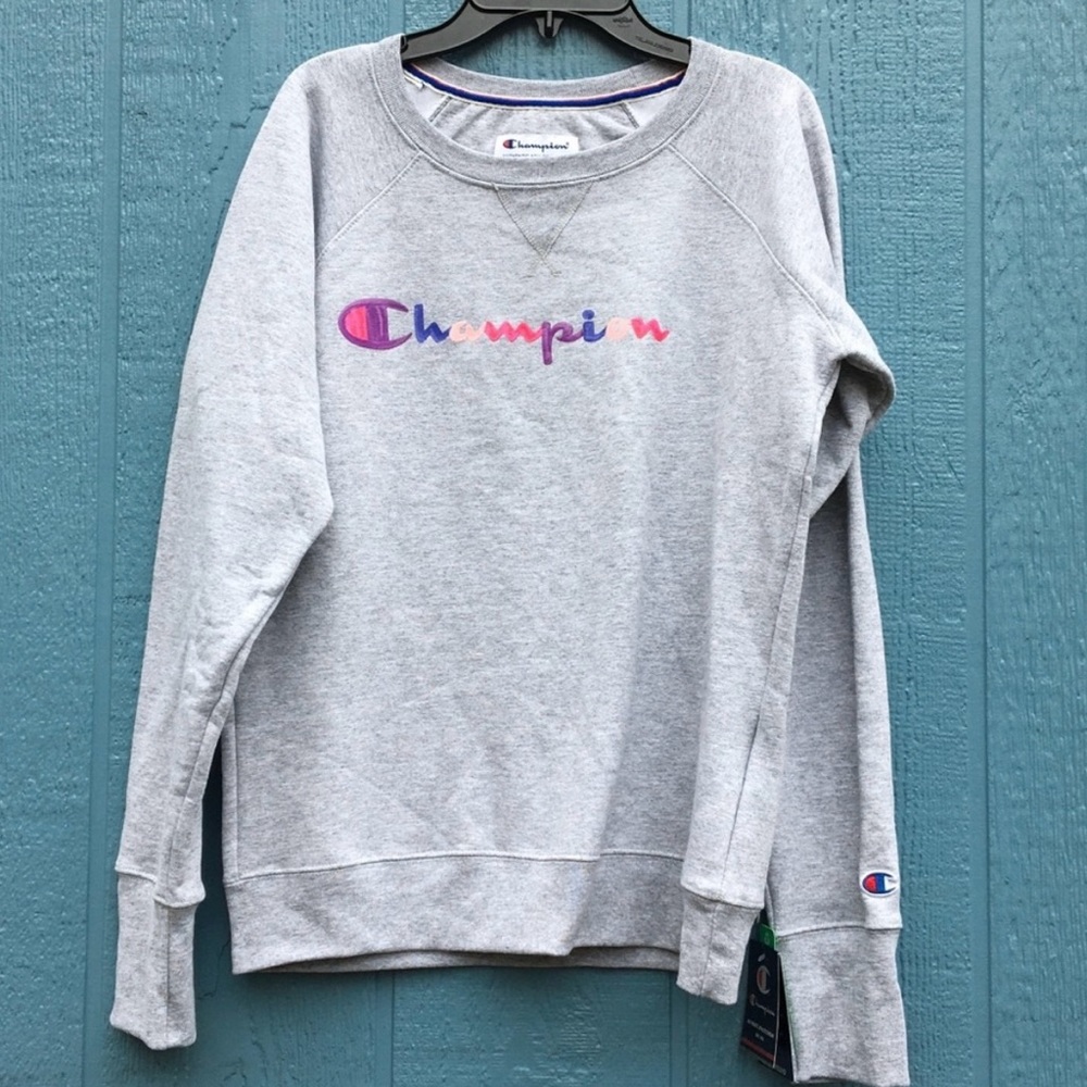 Nwt Champion Grey Multicolor Script Logo Power Bl… - image 4